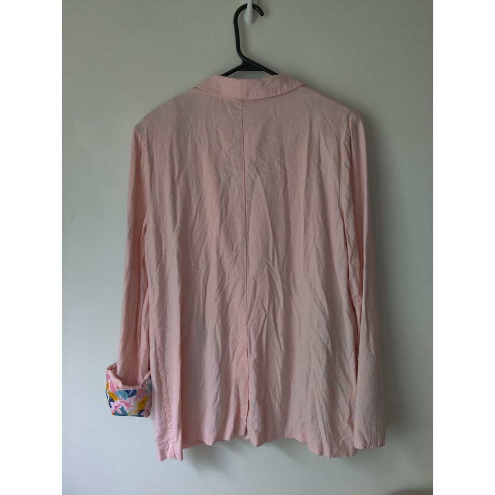 BCBGENERATION Cuff Trim‎ Boyfriend Blazer Jacket Size Medium Pink Floral NWT - Picture 2 of 4